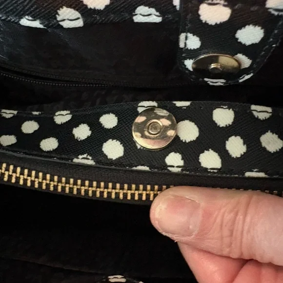 Kate Spade Black and White Polka Dot Shoulder Bag - Picture 8 of 11